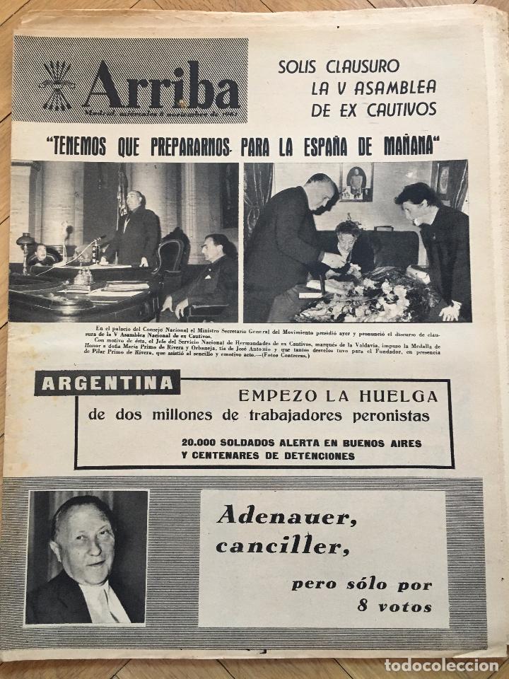 Coleccionismo de revistas y peri&oacute;dicos: DIARIO ARRIBA 8 NOVIEMBRE 1961 HUELGA ARGENTINA ASAMBLE NACIONAL EX CAUTIVOS PARACUELLOS JUAN XXIII