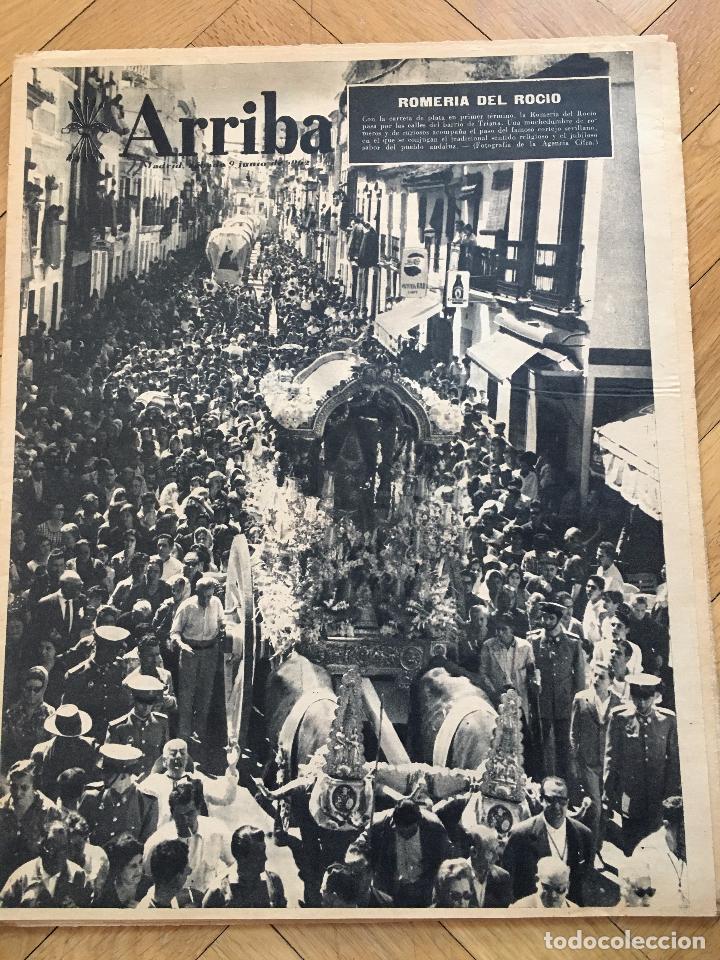 Collectionnisme de Revues et Journaux: DIARIO ARRIBA 9 JUNIO 1962 ROMERIA DEL ROCIO ANTONIO RIBERI RIAZOR MUNDIAL CHILE BRASIL ESPA&Ntilde;A