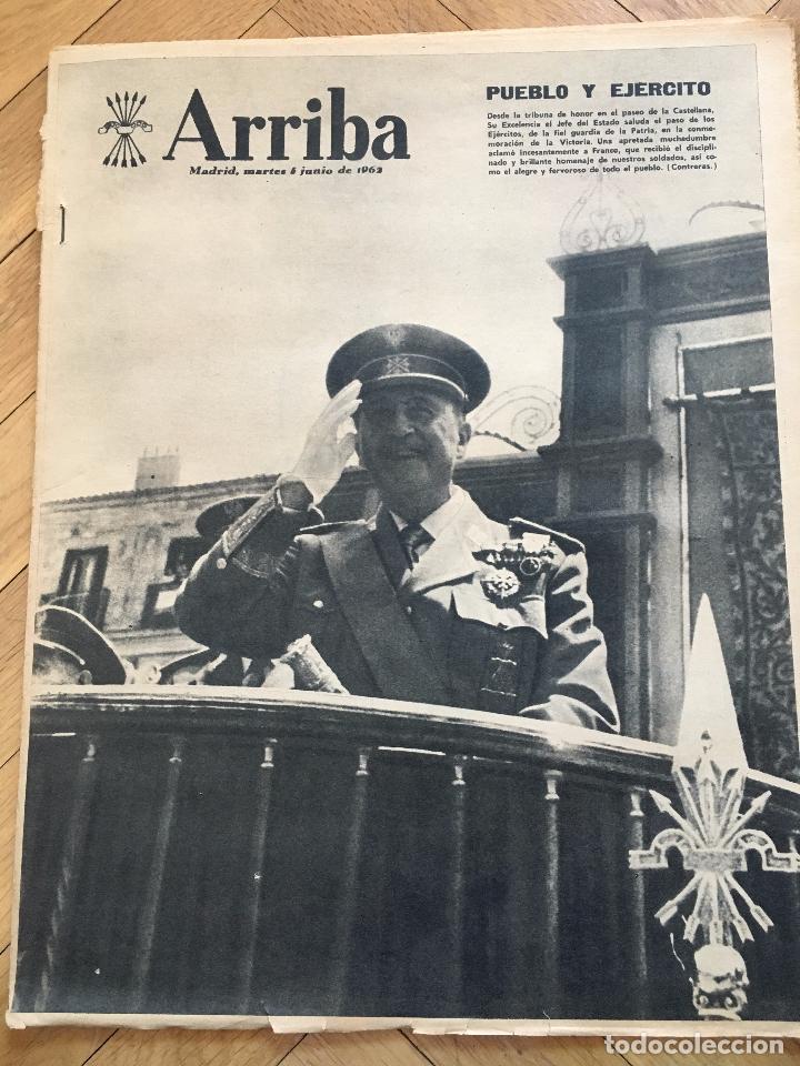 Coleccionismo de revistas y peri&oacute;dicos: ARRIBA 5 JUNIO 1962 FRANCO DESFILE DE LA VICTORIA INAUGURACION EXPOSICION ZULOAGA SAN ISIDRO EL VITI