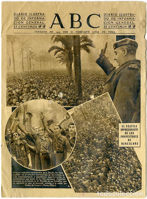 Coleccionismo de revistas y peri&oacute;dicos: ABC. Madrid 30 de enero de 1942, n&ordm; 11.211. 16 p&aacute;ginas. Desfile de los productores de Barcelona