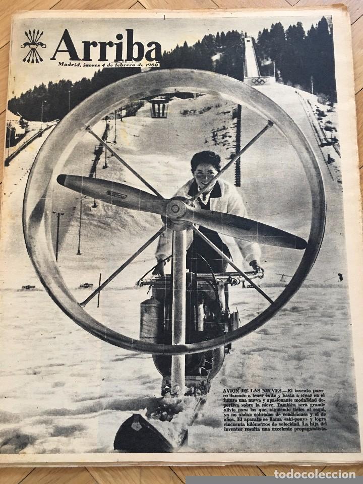 Coleccionismo de Revistas y Peri&oacute;dicos: DIARIO ARRIBA 4 FEBRERO 1960 REAL MADRID NIZA SKI PONY DI STEFANO COFRADIAS DE GAULLE