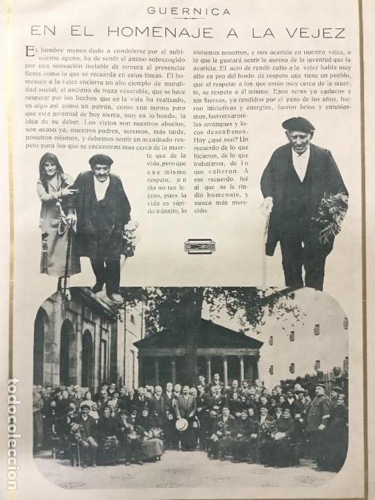 Coleccionismo de revistas y peri&oacute;dicos: GUERNICA EN EL HOMENAJE A LA VEJEZ..NUEVO FRONTON 4 HOJAS A&Ntilde;O 1926