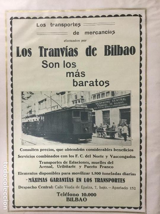 Coleccionismo de revistas y peri&oacute;dicos: LOS TRANV&Iacute;AS DE BILBAO.HOJA A&Ntilde;O 1926