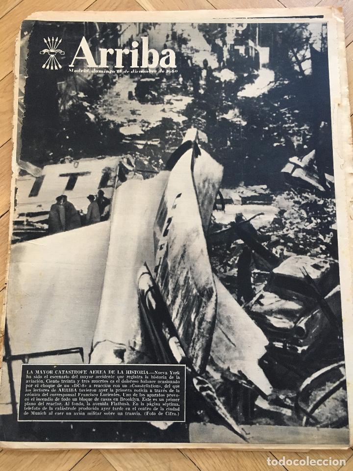 Coleccionismo de revistas y peri&oacute;dicos: ARRIBA 18-12-1960 CATASTROFE AEREA NUEVA YORK METRO PLAZA CASTILLA PLAZA ESPA&Ntilde;A MAYOR HORNACHUELOS