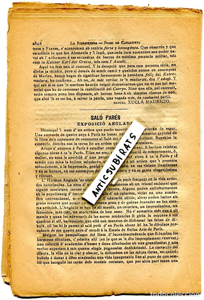 Coleccionismo de Revistas y Peri&oacute;dicos: REVISTA 1900 HERMEN ANGLADA EXPOSICIO DE PINTURA SALA PARES FESTA MAJOR DE MONTBLANCH MONTBLANC