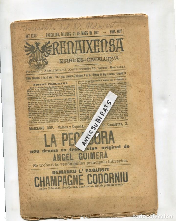 Coleccionismo de revistas y peri&oacute;dicos: REVISTA 1902 CAVA CHAMPAGNE CODORNIU LITERATURA A GAVA CINEMATOGRAFO X MANRESA PAPER DE FUMAR VANO