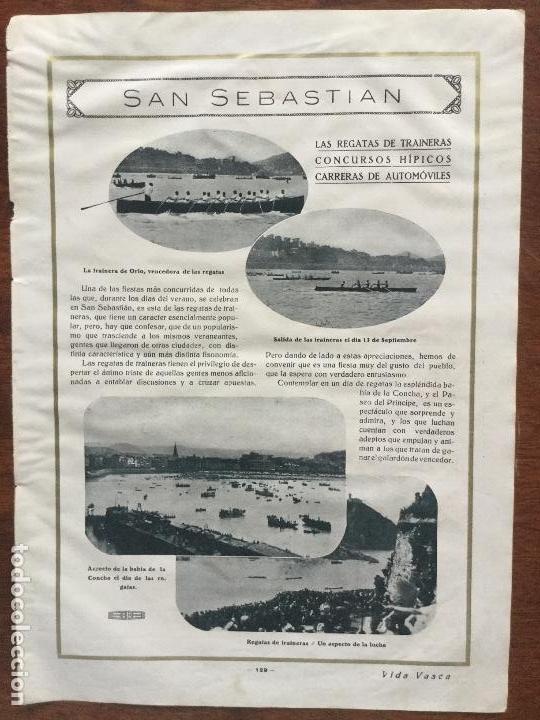 Coleccionismo de revistas y peri&oacute;dicos: SAN SEBASTI&Aacute;N TRAINERAS H&Iacute;PICA CARRERAS AUTOM&Oacute;VILES ORIO DIVO TORCHI 4 HOJAS A&Ntilde;O 1926