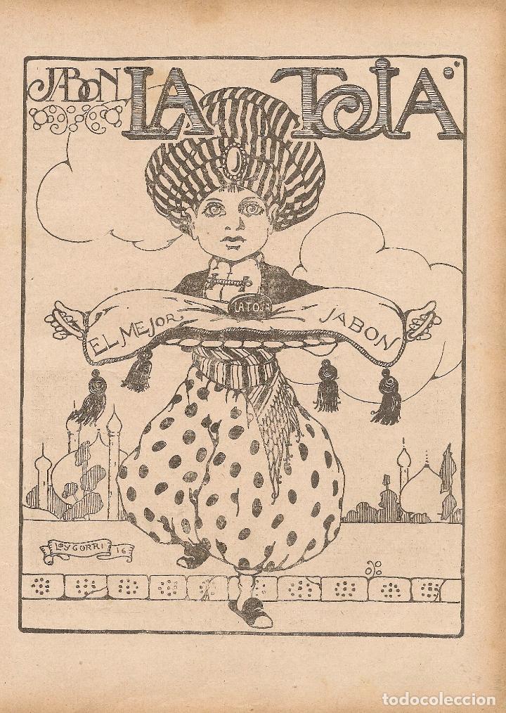 Coleccionismo de revistas y peri&oacute;dicos: Publicidad jab&oacute;n La Toja / dibujo de Loygorri -1916