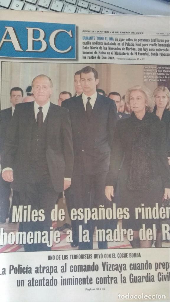 Coleccionismo de revistas y peri&oacute;dicos: ABC 4-enero-2000, martes,muere la madre del rey