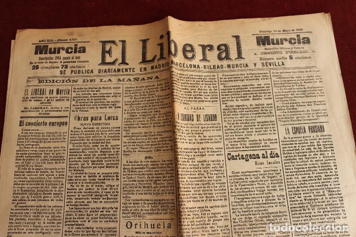 Sammeln von Zeitschriften und Zeitungen: DIARIO EL LIBERAL N&ordm; 4839, MURCIA 1915, 16 DE MAYO