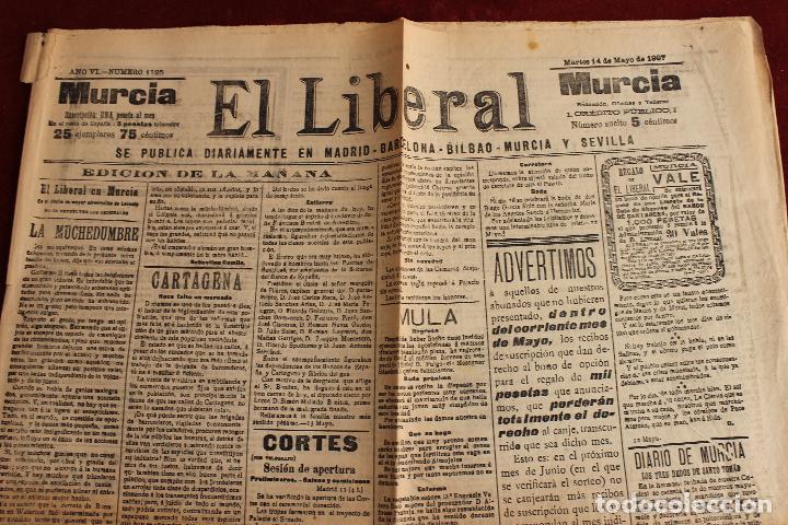 Colecionismo de Revistas e Jornais: DIARIO EL LIBERAL N&ordm; 1725, MURCIA 1907, 14 DE MAYO