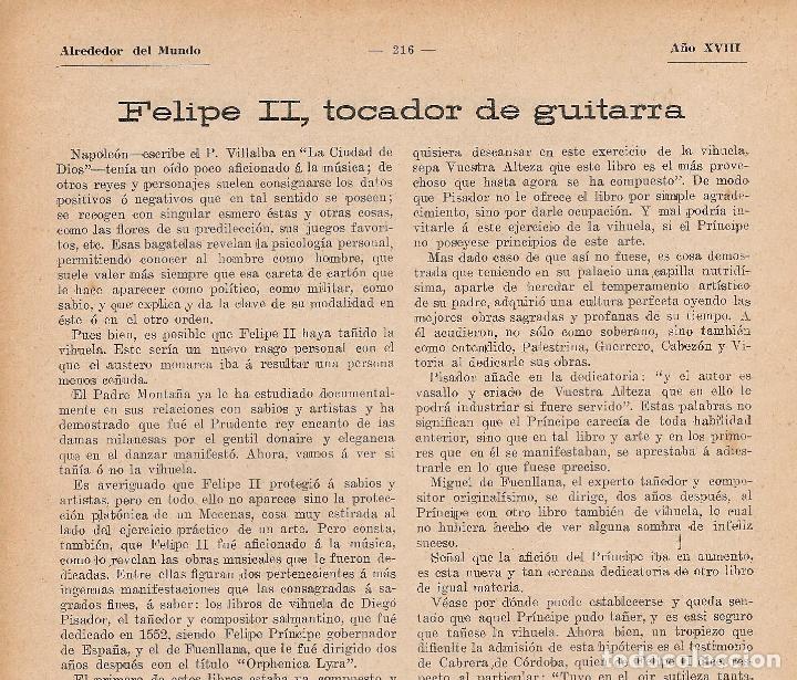 Coleccionismo de Revistas y Peri&oacute;dicos: Felipe II, tocador de guitarra - 1916