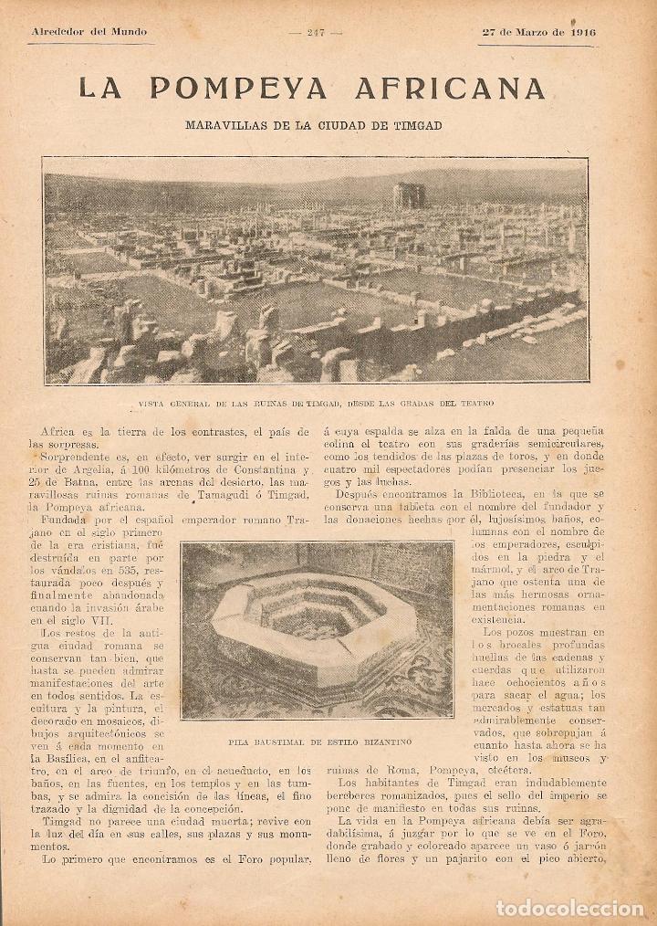 Coleccionismo de revistas y peri&oacute;dicos: * ARGELIA * La Pompeya africana: maravillas de la ciudad de Timgad - 1916