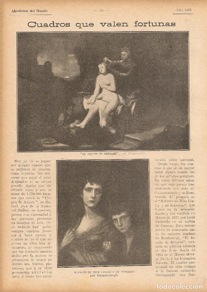 Collectionnisme de Revues et Journaux: Cuadros que valen fortunas ( Rembrandt, Gainsborough, Troyon, Ticiano) - 1917