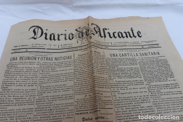 Collezionismo di Riviste e Giornali: EL DIARIO DE ALICANTE N&ordm; 1660, 15 SEPTIEMBRE DE 1911