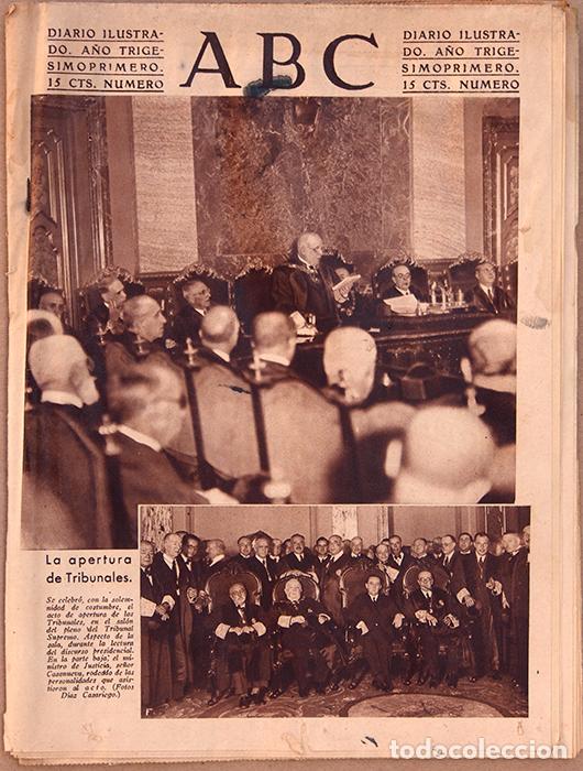 Coleccionismo de revistas y peri&oacute;dicos: ABC. Madrid, 17 septiembre 1935, n&ordm; 10.082, 52 pp. 'Apertura de tribunales