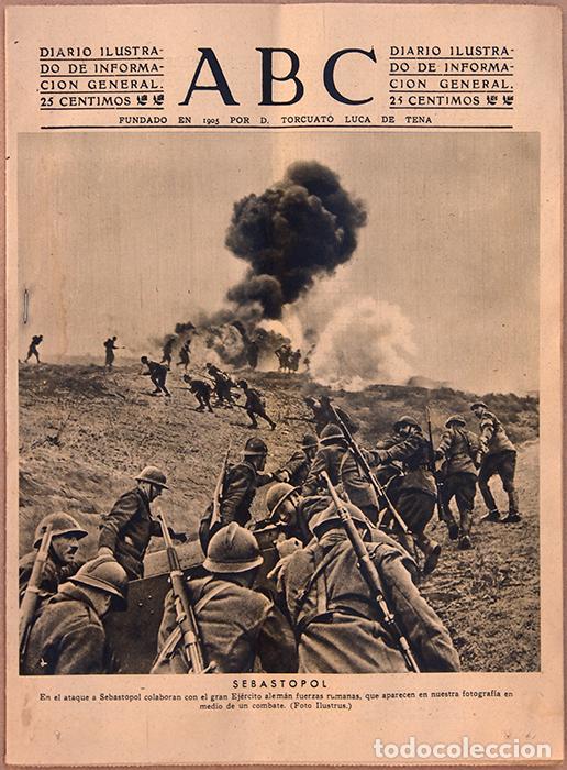 Coleccionismo de revistas y peri&oacute;dicos: ABC. Madrid, 15 junio 1942, 20 pp. 'Ataque en Sebastopol por el ej&eacute;rcito alem&aacute;n y fuerzas rumanas'