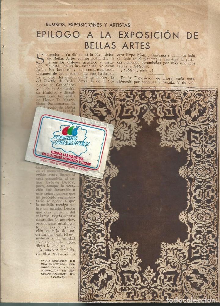 Sammeln von Zeitschriften und Zeitungen: BYN JUN 1934. EXPOSICION NACIONAL BELLAS ARTES  JOSE PICO ARISTIZABAL CRESPO ORDO&Ntilde;EZ  LOSSA DE MAR