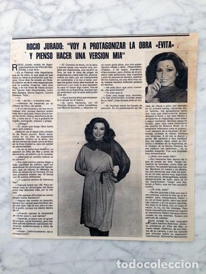 Coleccionismo de Revistas y Peri&oacute;dicos: RECORTE - ROC&Iacute;O JURADO - 1980