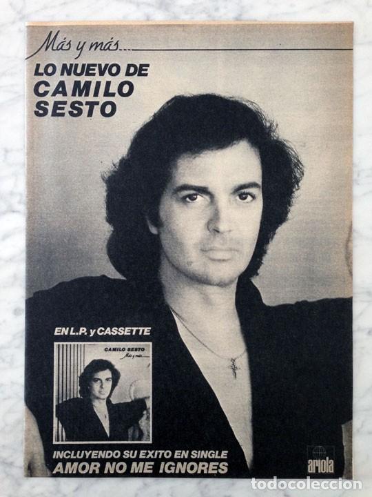 Coleccionismo de revistas y peri&oacute;dicos: RECORTE - PUBLICIDAD - CAMILO SESTO - M&Aacute;S Y M&Aacute;S - 1981
