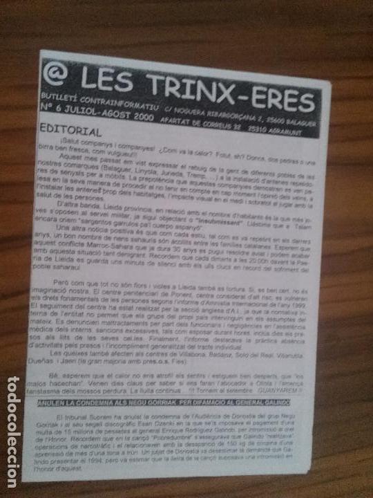 Coleccionismo de Revistas y Peri&oacute;dicos: LES TRINX-ERES. 6 JULIOL-AGOST. BUTLLETI CONTRAINFORMATIU. CATAL&Aacute;N. 8 P&Aacute;GINAS. A5 FORMATO. RARO
