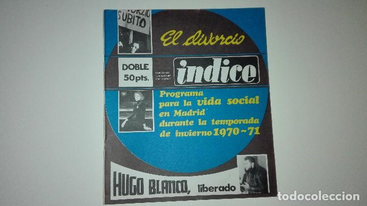 Collectionnisme de Revues et Journaux: Revista &Iacute;ndice n&uacute;m. 282 y 283 Enero 1971 El divorcio. Hugo Blanco, liberado