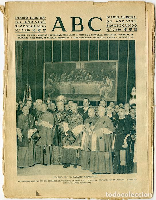 Coleccionismo de revistas y peri&oacute;dicos: ABC. A&ntilde;o XXII, n&ordm; 7430. Madrid 25 octubre 1926. 'Toledo, en el Palacio Arzobispal'
