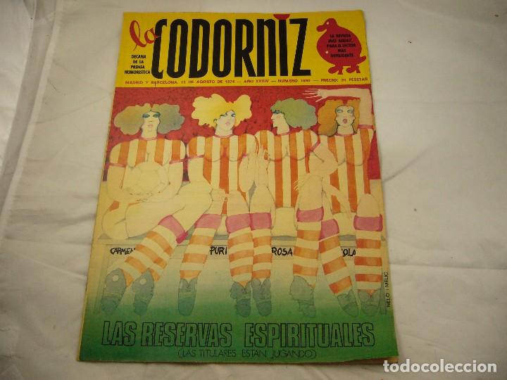 Coleccionismo de Revistas y Peri&oacute;dicos: LA CODORNIZ - 11 AGOSTO 1974 &ndash; N&ordm; 1690