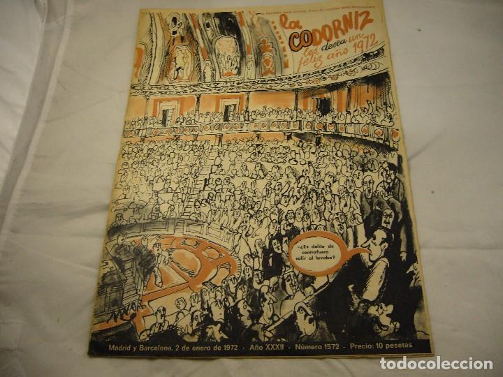 Coleccionismo de Revistas y Peri&oacute;dicos: LA CODORNIZ . N&ordm; 1572 ( 2 - ENERO - 1972 )