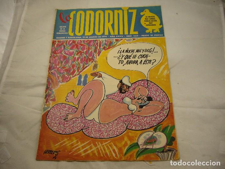 Coleccionismo de Revistas y Peri&oacute;dicos: REVISTA LA CODORNIZ N&ordm; 1668 10 DE MARZO 1973