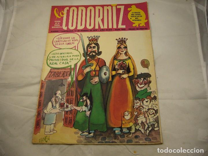 Coleccionismo de Revistas y Peri&oacute;dicos: REVISTA LA CODORNIZ N&ordm; 1665 17 DE FEBRERO 1974