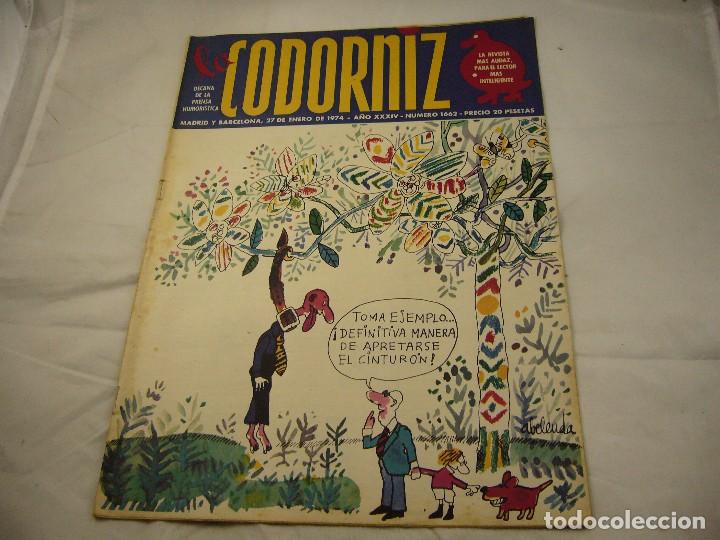 Coleccionismo de Revistas y Peri&oacute;dicos: REVISTA LA CODORNIZ N&ordm; 1662 27 DE ENERO 1974