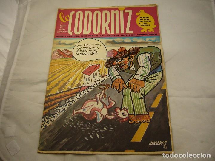 Coleccionismo de Revistas y Peri&oacute;dicos: REVISTA LA CODORNIZ N&ordm; 1661 20 DE ENERO 1974