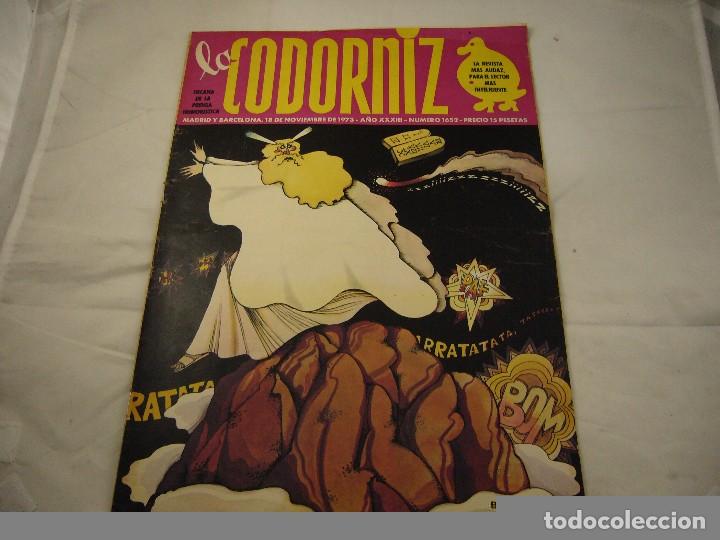 Coleccionismo de Revistas y Peri&oacute;dicos: REVISTA LA CODORNIZ N&ordm; 1652 18 DE NOVIEMBRE 1973