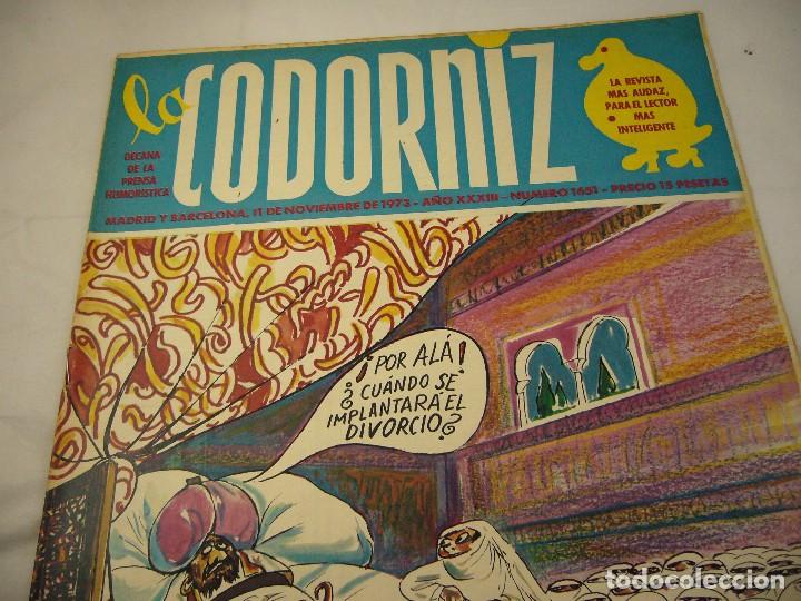 Coleccionismo de Revistas y Peri&oacute;dicos: REVISTA LA CODORNIZ N&ordm; 1651 11 DE NOVIEMBRE 1973