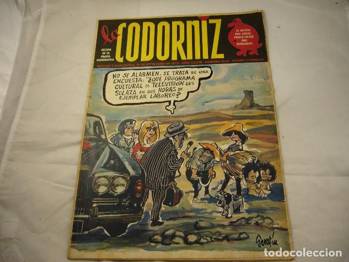 Coleccionismo de Revistas y Peri&oacute;dicos: REVISTA LA CODORNIZ N&ordm; 1643 3 DE SEPTIEMBRE 1973