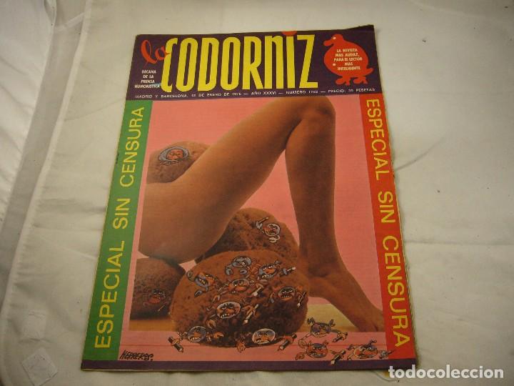 Coleccionismo de Revistas y Peri&oacute;dicos: REVISTA LA CODORNIZ 18 DE ENERO DE 1976 NUMERO 1752