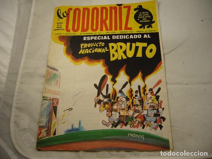 Coleccionismo de Revistas y Peri&oacute;dicos: REVISTA LA CODORNIZ N&ordm; 1746 7 DE DICIEMBRE 1975