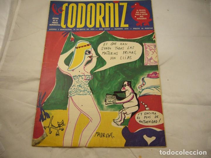 Coleccionismo de Revistas y Peri&oacute;dicos: REVISTA LA CODORNIZ N&ordm; 1678 19 DE MAYO 1974