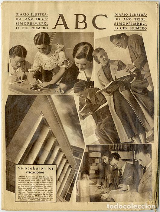 Coleccionismo de revistas y peri&oacute;dicos: ABC. Madrid 30 septiembre 1935, n&ordm; 10093, 66 pp. 'Se acabaron las vacaciones'