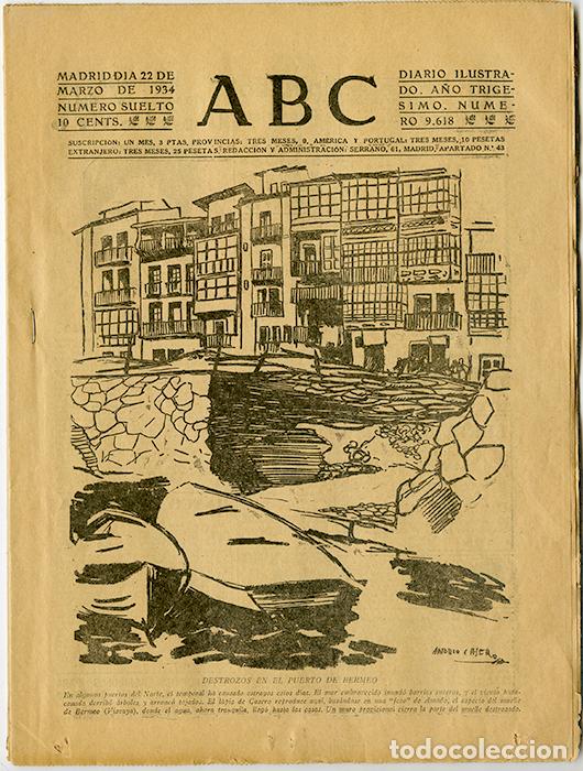 Coleccionismo de revistas y peri&oacute;dicos: ABC. Madrid 22 marzo 1934, 48 pp. 'Nuestros vinos en Estados Unidos'
