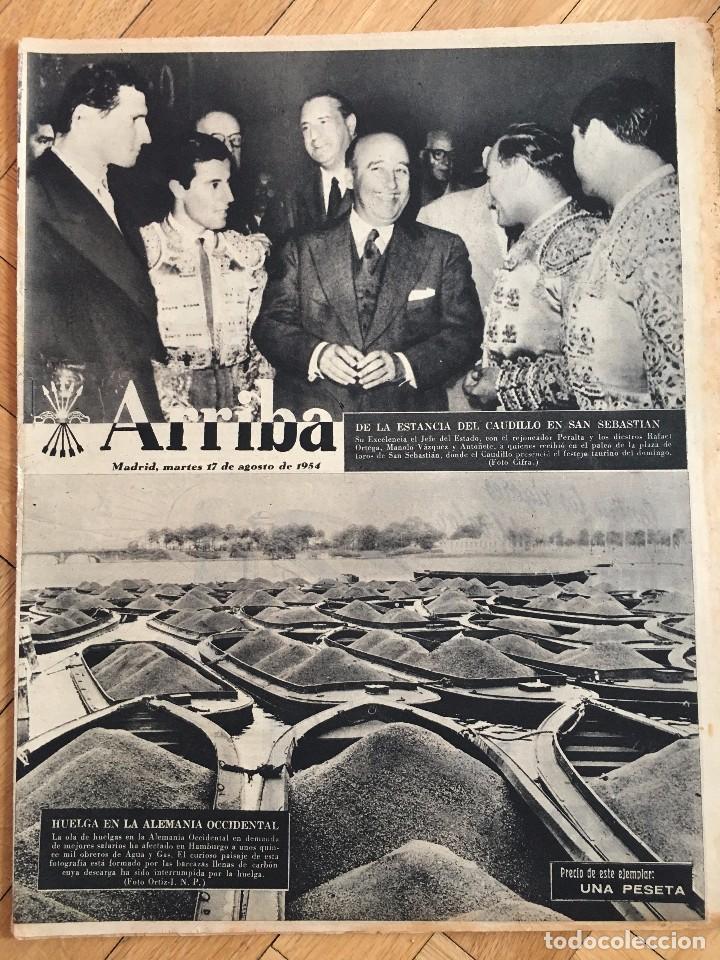 Sammeln von Zeitschriften und Zeitungen: ARRIBA (17-8-1954)  FRANCO SAN SEBASTIAN AID EL KEBIR CAJA MUNICIPAL BURGOS FESTIVAL SANTANDER