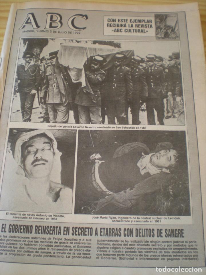 Coleccionismo de revistas y peri&oacute;dicos: ABC de fecha 01 julio de 1992