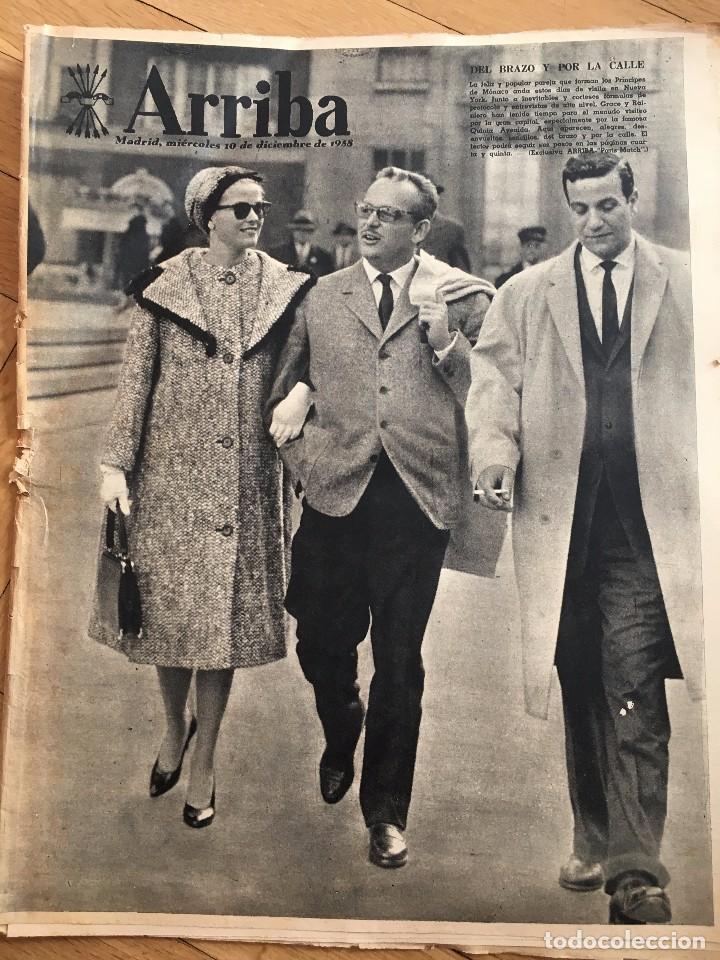 Collectionnisme de Revues et Journaux: ARRIBA (10-12-1958) PRINCIPES DE MONACO GRACE RAINIERO EN NUEVA YORK ATLETICO REAL MADRID WIENER