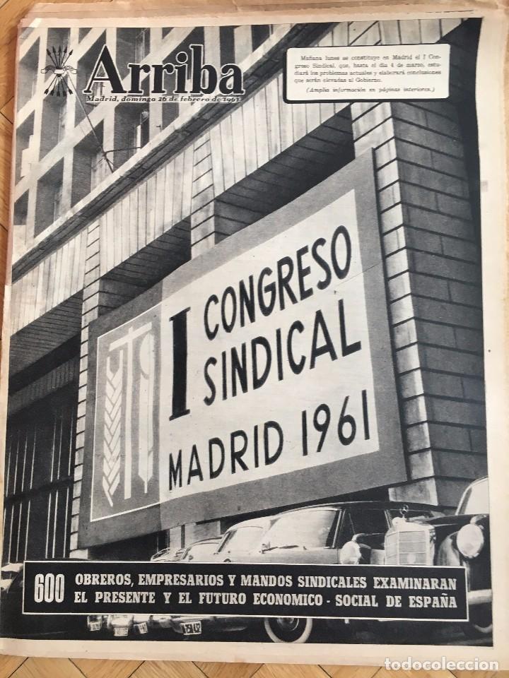 Coleccionismo de revistas y peri&oacute;dicos: ARRIBA (26-2-1961) I CONGRESO SINDICAL ROBO MUSEO DEL PRADO EL HOMBRE EN EL ESPACIO SAN ISIDRO
