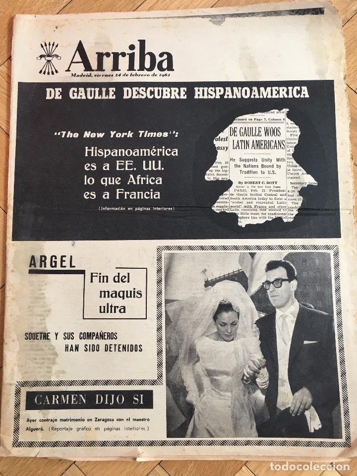 Collectionnisme de Revues et Journaux: ARRIBA (24-2-1961)  DE GAULLE BODA ALGUERO CARMEN MAO CHINA BARCELONA HIBERNIAN FINISTERRE AGADIR
