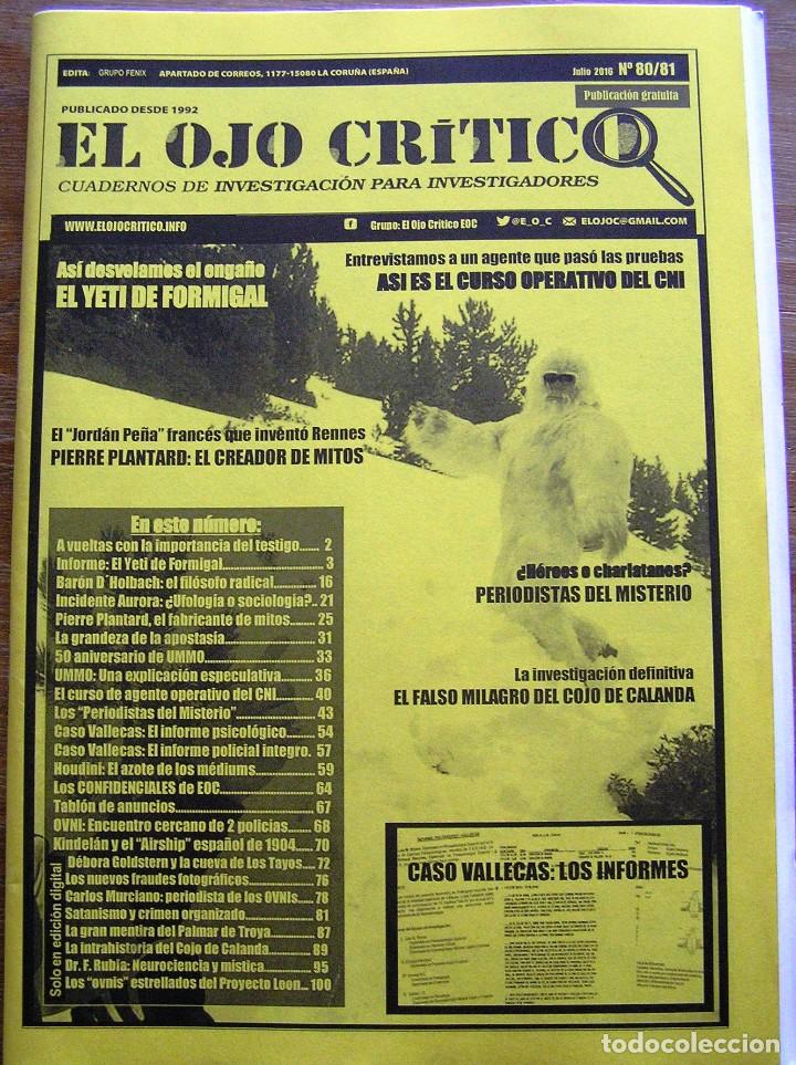 Sammeln von Zeitschriften und Zeitungen: El Ojo Critico. N&ordm; 80-81. Fraudes, misterios virales, yeti formigal, ovnis, parapsicologia MISTERIO