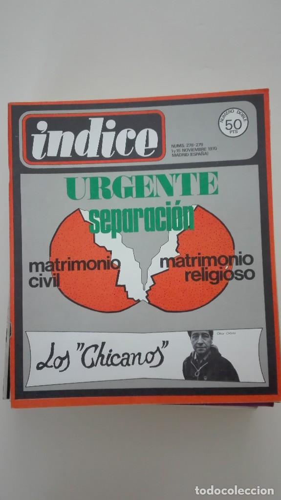 Collectionnisme de Revues et Journaux: Revista &Iacute;ndice n&uacute;m. 278 y 279 Noviembre 1970 Los chicanos. Separaci&oacute;n matrimonio civil / religioso