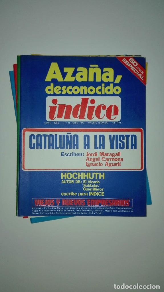 Collectionnisme de Revues et Journaux: Revista &Iacute;ndice n&uacute;m. 308 y 309 Junio 1972 Aza&ntilde;a. Catalu&ntilde;a a la vista. Hochhuth.