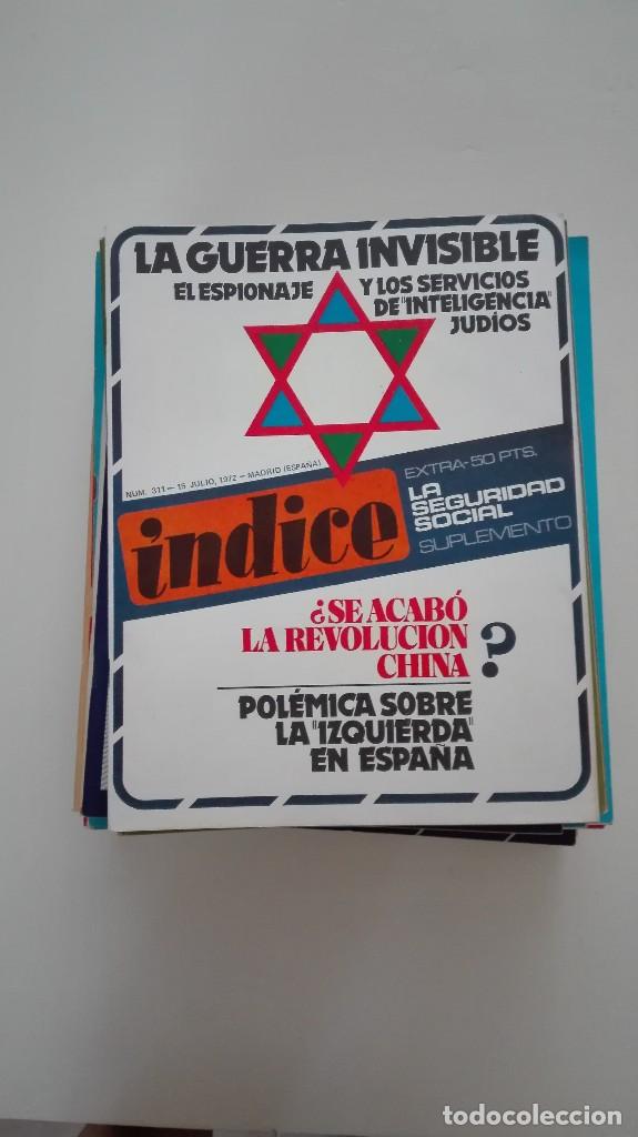 Collectionnisme de Revues et Journaux: Revista &Iacute;ndice n&uacute;m. 311 Julio 1972 Espionaje israel&iacute;. La Seguridad Social:suplemento extra